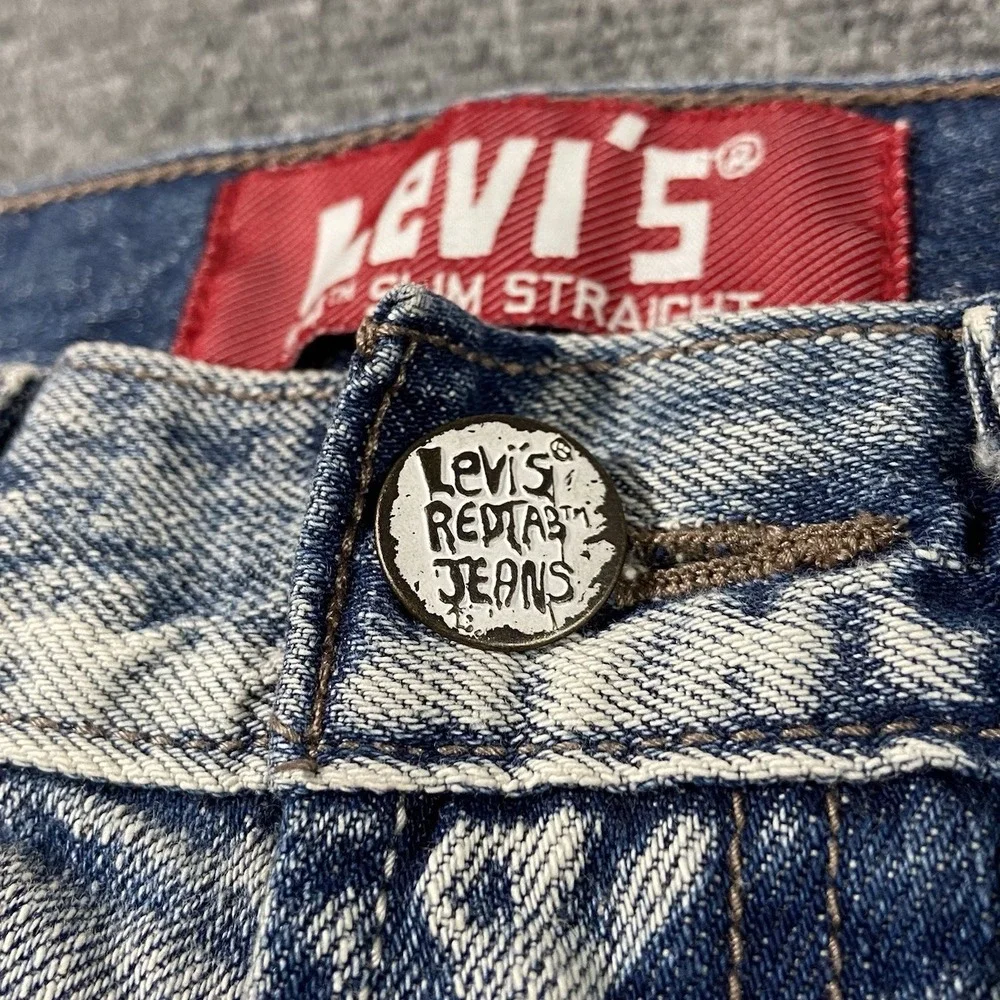 Levis 514 Jeans Youth Boys 18 Straight Fit Faded Light Wash Denim Distressed Y2K